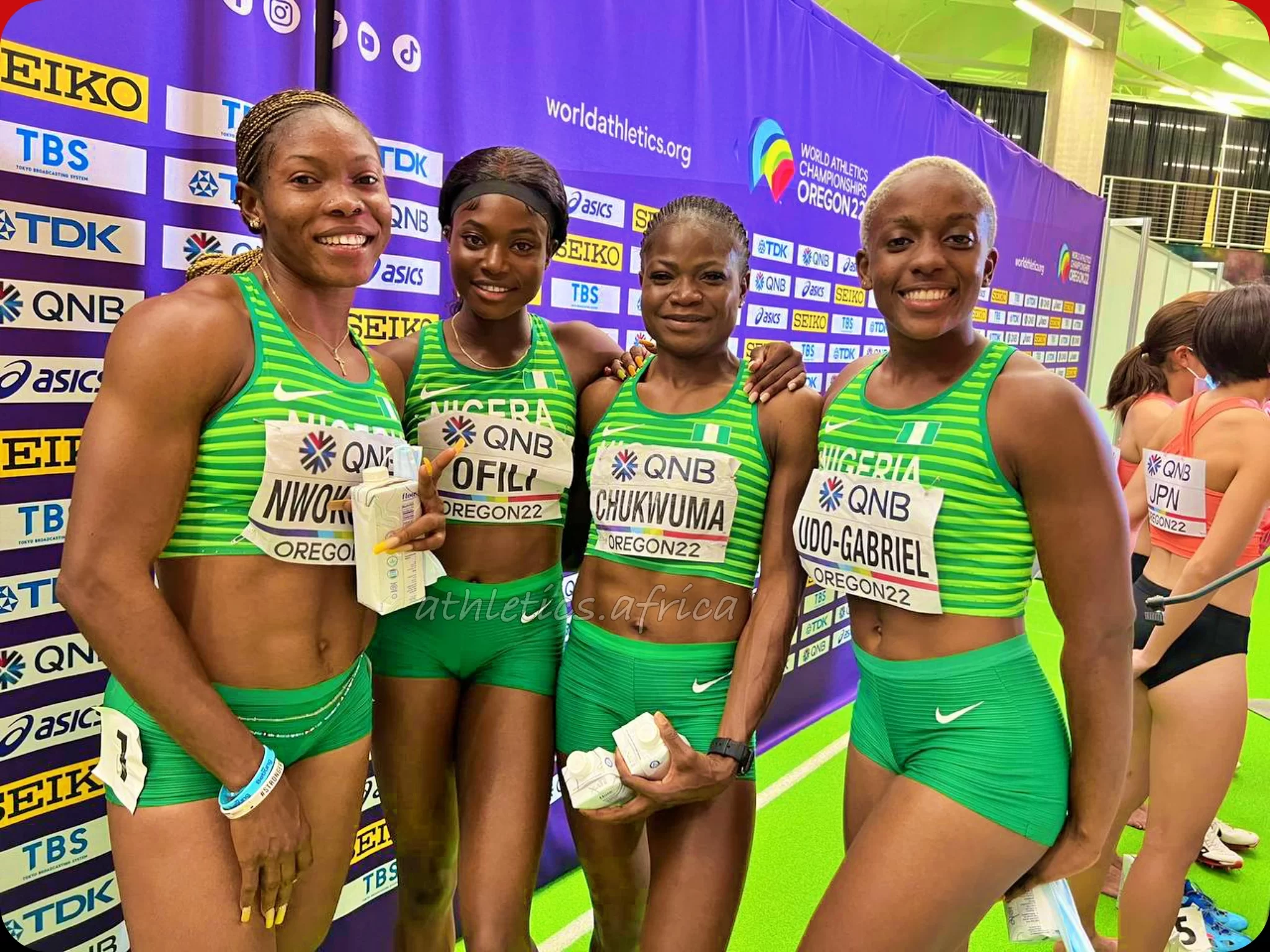 Nigeria women 4x100m team / via AthleticsAfrica